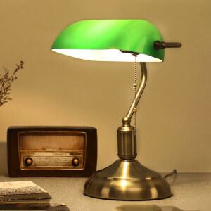 블레오 엔틱 빈티지 레트로 1 초록색 무드등 펜던트 연꽃등 입상 책상 뱅커스