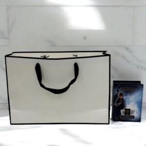 40x28 고급 무지 화이트 고급 선물용 종이가방 쇼핑백 답례품 포장용 손잡이 종이가방