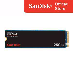 [샌디스크]플러스 M.2 NVMe SSD 250GB 250기가 초고속 PCIe Gen3 지연최소화 성능최적화 스토리지 SDSSDA3N