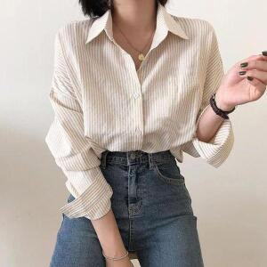 [셀러허브]여자 반크롭고급 텔 트렌드 긴팔 셔츠 데일리 봄여름 (S32189681)