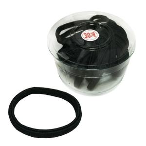 매듭없는 납작주름 검정고무줄 30P 코사지통 머리끈