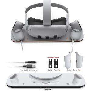 메타 퀘스트 3 용 무선 충전 독 오큘러스 VR 액세서리 스테이션 컨트롤러 배터리 엘리트 헤드 적합