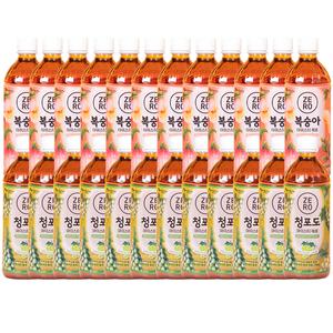 맥널티 복숭아 + 청포도 아이스티 제로 각 500ml 12입 총 24입 음료