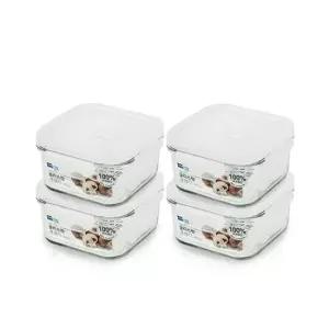 글라스락 화이트에디션 정사각 490ml 4조 세트