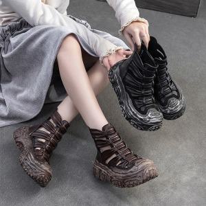 시크덩꼬 소가죽 사이드 오픈 셔링 빈티지 구제 플랫워커