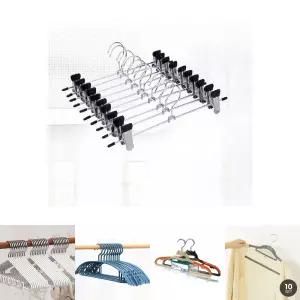 논슬립 치마 바지걸이 집게 옷걸이 미끄럼방지 10개/가정용옷걸이/옷방/옷장/튼튼한옷걸이/고급옷걸이