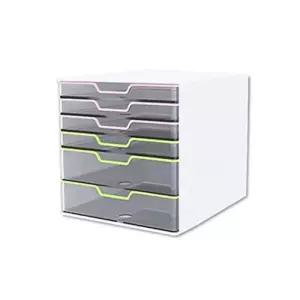 카파)데코 투명서류함 6단/보관/사무실/정리/파일/문서/서류/케이스/수납/서랍형/플라스틱/캐비넷/꽂이