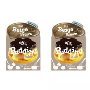 이지엔 푸딩 염색약 젤형 쿨 베이지 브라운 140mlX2개