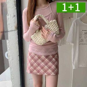 [NS홈쇼핑]2개세트 H라인 체크 스커트 하이웨스트 미니스커트 치마[35191883]