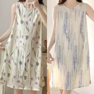 플리츠 나시 원피스 잠옷 여성 홈웨어 여자 실내복 여름 예쁜 수면 파자마 슬립웨어