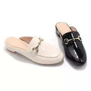 갤러리아 세라 여성 소가죽 라운드 토 장식 블로퍼 C23M701 2컬러 2CM