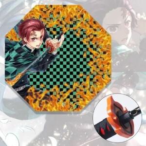 악마 슬레이어 Katana 우산  크기 일본 Tanjirouu Kimetsu No Yaiba 긴 파라솔 애니메이션  코스프레 소품