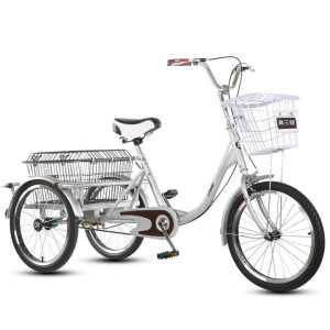 성인용 세발 자전거 어른용 삼천리 바구니 인력거  장보기 실버 접이식 삼발이