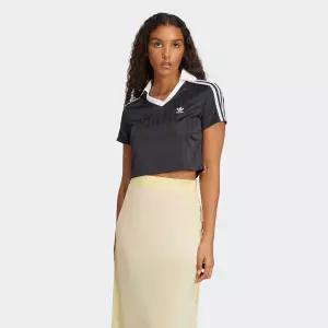 아디다스 아디컬러 풋볼 자카드 브이넥 크롭 폴로 셔츠 [JD2606/0114822]