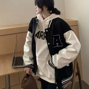 [하프클럽/]봄가을 자수 로고 야구 점퍼 캐주얼 데일리 여자 자켓