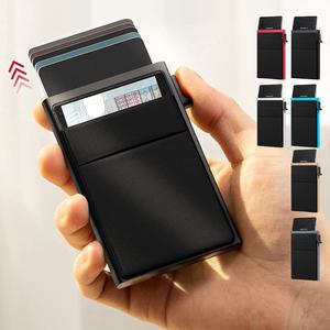 해피쇼핑 슬라이드 카드지갑 남자 RFID차단 교통카드 포켓 명함 케이스 아코디언 카드 홀더