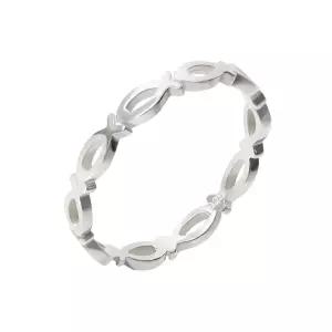 엘리아 92.5 실버 링 행운 물고기 애끼 새끼 손가락 은 반지