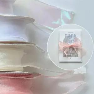 오간디 오간자 쉬폰 리본/청첩장/선물/포장/끈/셀프/공예/꽃다발/재료/포장용품/꽃포장/포장용/롤/컬러