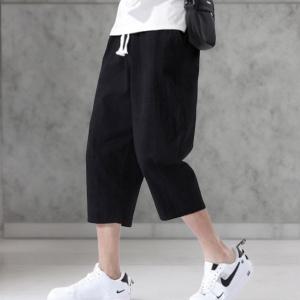 [다잇템] 남성 마원단 무지컬러 칠부 스트리트 스타일 조거 바지