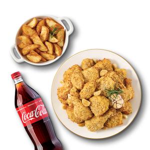 [굽네치킨] 남해마늘바사삭+K웨지감자+콜라1.25L