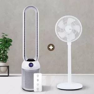 [MILLTH] 밀스 BLDC 24단 날개없는 리모컨 선풍기+10인치 서큘레이터