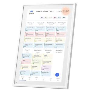 MEZED Calender 21.5인치 HD 디지털 캘린더, 안무 차트, 가족 일정을 위한 스마트 터치스크린 인터랙티브 디스플레이 - 내장 액자 기능(21.5인치 흰색)