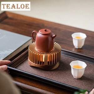 일본식 차 따뜻한 스토브 단단한 나무 홀더 주전자 촛불 난방 기지 음료 와인 보일러 쿵푸 세트