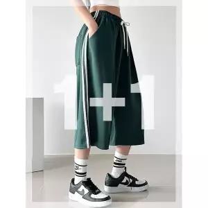 [하프클럽/]챔프 투라인 버뮤다 트레이닝 와이드 반바지 허리밴딩 트랙 7부