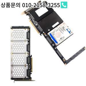 4포트 U2 NVME 2.5인치 SATA SSD 어댑터 카드 마더보드 지원 PCIe X4x4x4x4 분기점 표시기 )