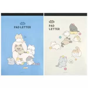 냥냥 패드 편지지 2개/편지/뜯어쓰는/대용량/감성/일러스트/그림/고양이/귀여운/기념일/친구/다꾸/디자인