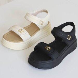 [더힐]슈즈 발볼발등조절 벨크로 통굽 스트랩 여성여자 여름 샌들 4cm sjlux-5334