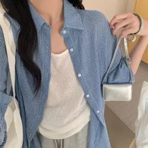 [코코블랑] 코니 체크 루즈핏 셔츠