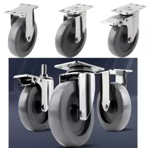 녹방지 스텐 브라켓 100mm 4인치 우레탄 대차 바퀴 산업용 내구성 달리 수레바퀴 똥구르마 DIY