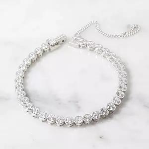 [차차실버]라운드 테니스 3mm 큐빅 은팔찌 925실버 원형 여자 여성 고급