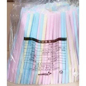 혼합빨대(21cm 350입)/빨대 일회용 굵은 포장 스무디 만들기 일자 스틱 DIY 롱스트로우