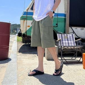 [1+1] 남자버뮤다팬츠 카고반바지 립 밴딩 와이드 반