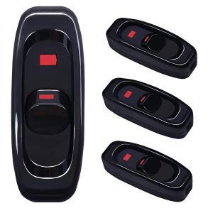 4PCS 기기 인라인 코드 스위치 검정/흰색 AC 250V 10A 헤비 듀티 스루 램프 전구 벽 제어