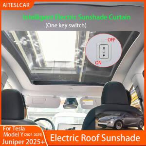 테슬라 모델Y 주니퍼 2025용 전동 선쉐이드 일체형 차량 선루프 차양 접이식 햇빛 가리개 실내 튜닝 부품