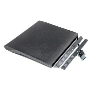 초박형 USB 3.0 외장 DVD CD 블루레이 플레이어/버너 하우징 케이스 인클로저 키트, 노트북 PC 컴퓨터 내장 9.5 9.0mm 슬림 SATA 광학 드라이브 휴대용 ODD 캐디 블랙