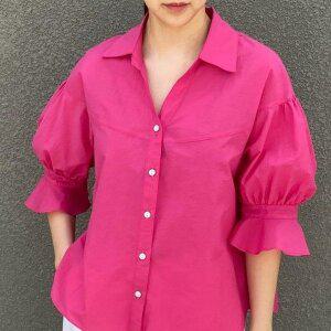 [VY] 여자 중년옷 벌룬 실버세대 SS 체리핑크 면원단 블라우스_16937887_588847