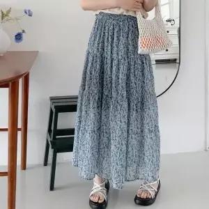 [다잇템] 여자 프린팅 캉캉스커트 시폰 비침 휴양지룩 롱스커트_17208938_588872