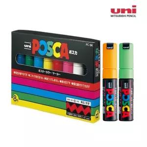 유니 포스카 마카 8K 10색 세트 POSCA 유리 아크릴 다용도 마카펜 매직