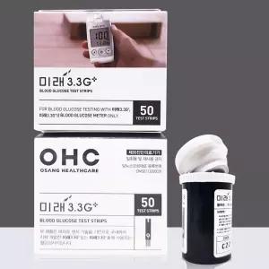 미래3.3G플러스 당뇨시험지 100매 당 체크 검사지 오상헬스케어 혈당스틱
