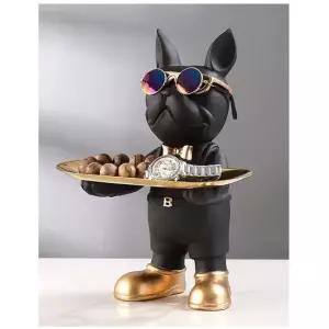 이시아르 블랙 불독 피규어 액세서리 보관대 받침대 시계받침대 액세서리받침대 반지받침대