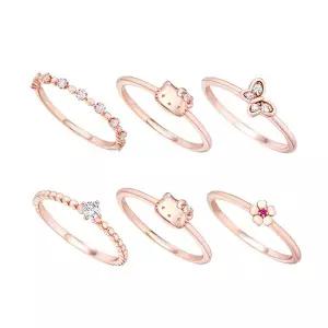 [헬로키티]주얼리 나비컬렉션 레이어드 실버 반지 3종세트