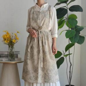 여성 빈티지 꽃집 카페 공방 고급 주방 플라워 앞치마