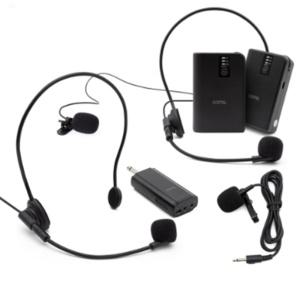 2채널 무선마이크세트 UHF방식 핀 헤드셋 듀얼마이크