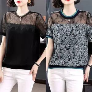 [루미루나]레이스시스루블라우스2종