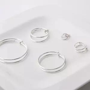 베이직 링 파이프 귀걸이 귀찌 40mm 링파이프 귀찌 데일리귀걸이 링귀걸이 링귀찌 실버