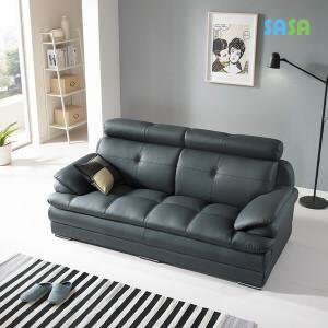 데코라인(매장상품) 템즈 8503 3인 에어레더 소파 (네이비)